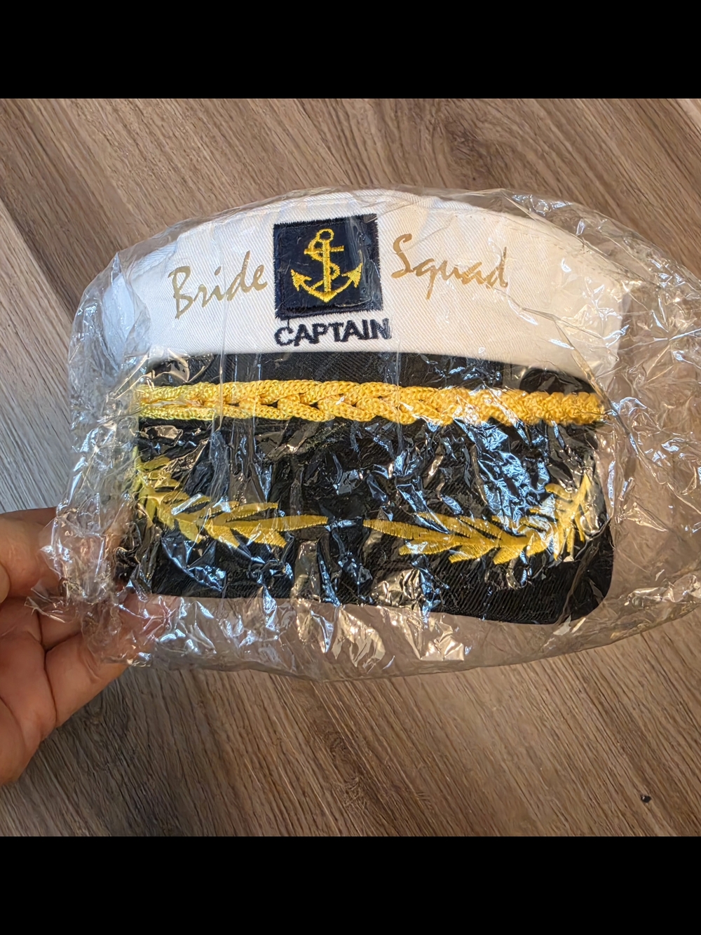 Bride Squad Captain Nautical Hat - White Cotton / ADJUSTABLE STRAP